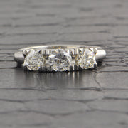 Vintage 1950s Three Stone Diamond Band in Platinum