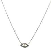 Marquise Cut Diamond Solitaire Necklace in White Gold