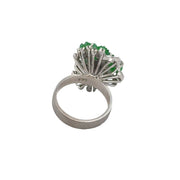 Vintage 1960s Jadeite and Diamond Ring in White Gold