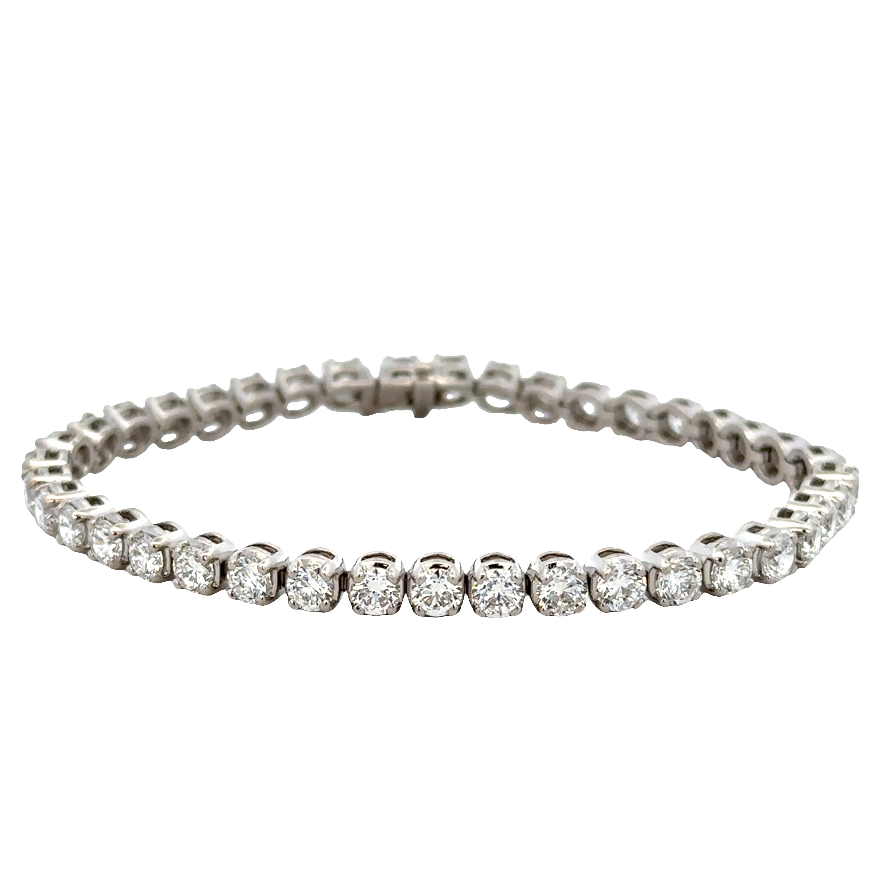 9.0 CTW Round Brilliant Cut Diamond Tennis Bracelet in Platinum -- 7.25" Long