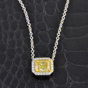 GIA Fancy Yellow 1.51 ct. Radiant Cut Diamond Necklace in Platinum