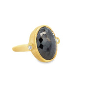 Black Diamond Ring in 18k Yellow Gold