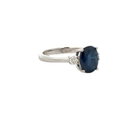 Sapphire and Diamond Ring in White Gold