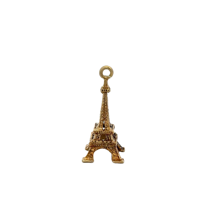 Vintage Eiffel Tower Charm in Yellow Gold