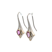 Pink Sapphire Earrings in White Gold