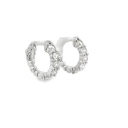 Diamond Hoop Earrings in White Gold