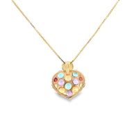 Multigem Heart Pendant in Yellow Gold