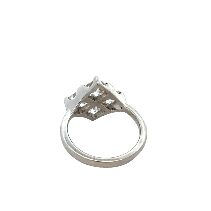 Asscher Cut Diamond Ring in White Gold