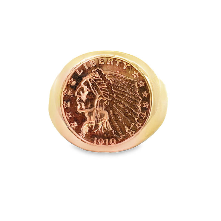 Vintage $2.50 Gold Coin Ring in Yellow Gold