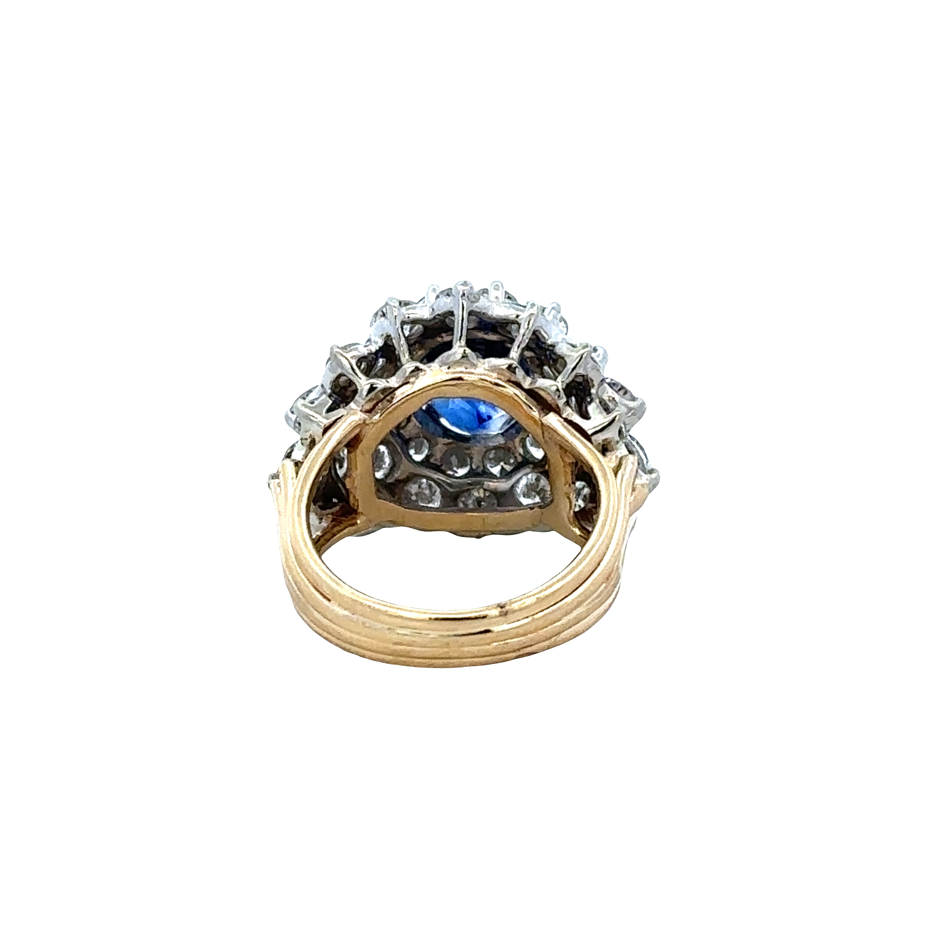 18k Two Tone Gold Sapphire & Diamond Ring – Size 5