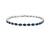 Sapphire and Diamond Bracelet in White Gold