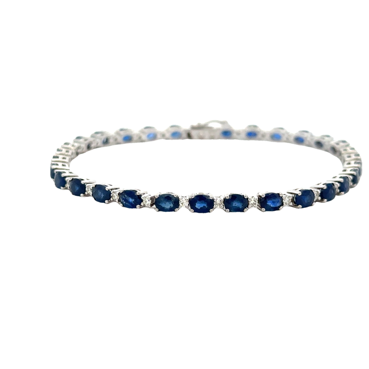 Sapphire and Diamond Bracelet in White Gold