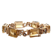 Vintage Mid-Century Citrine and Diamond Bracelet in 18k yellow Gold