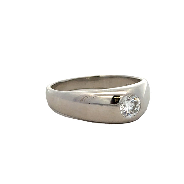 Gents Round Brilliant Cut Diamond Ring in Platinum