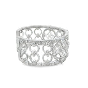 Openwork Diamond Bangle Bracelet in 18k White Gold