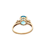 Blue Topaz and Diamond Ring in Yellow Gold