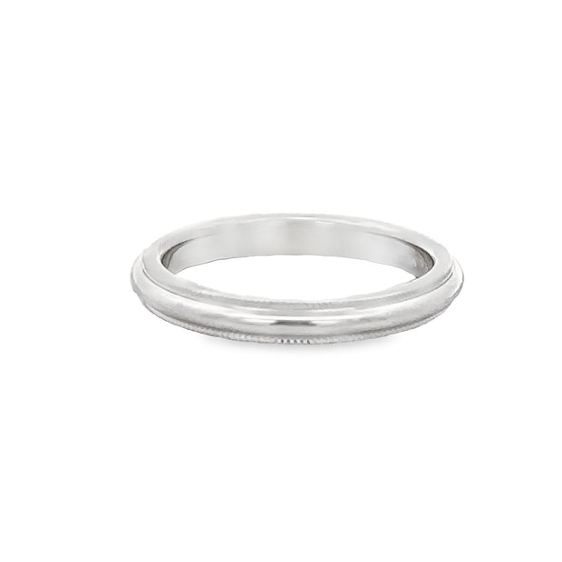 3MM Milgrain Edge White Gold Band