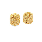 Vintage Tiffany & Co. Basketweave Earrings in 18k Gold