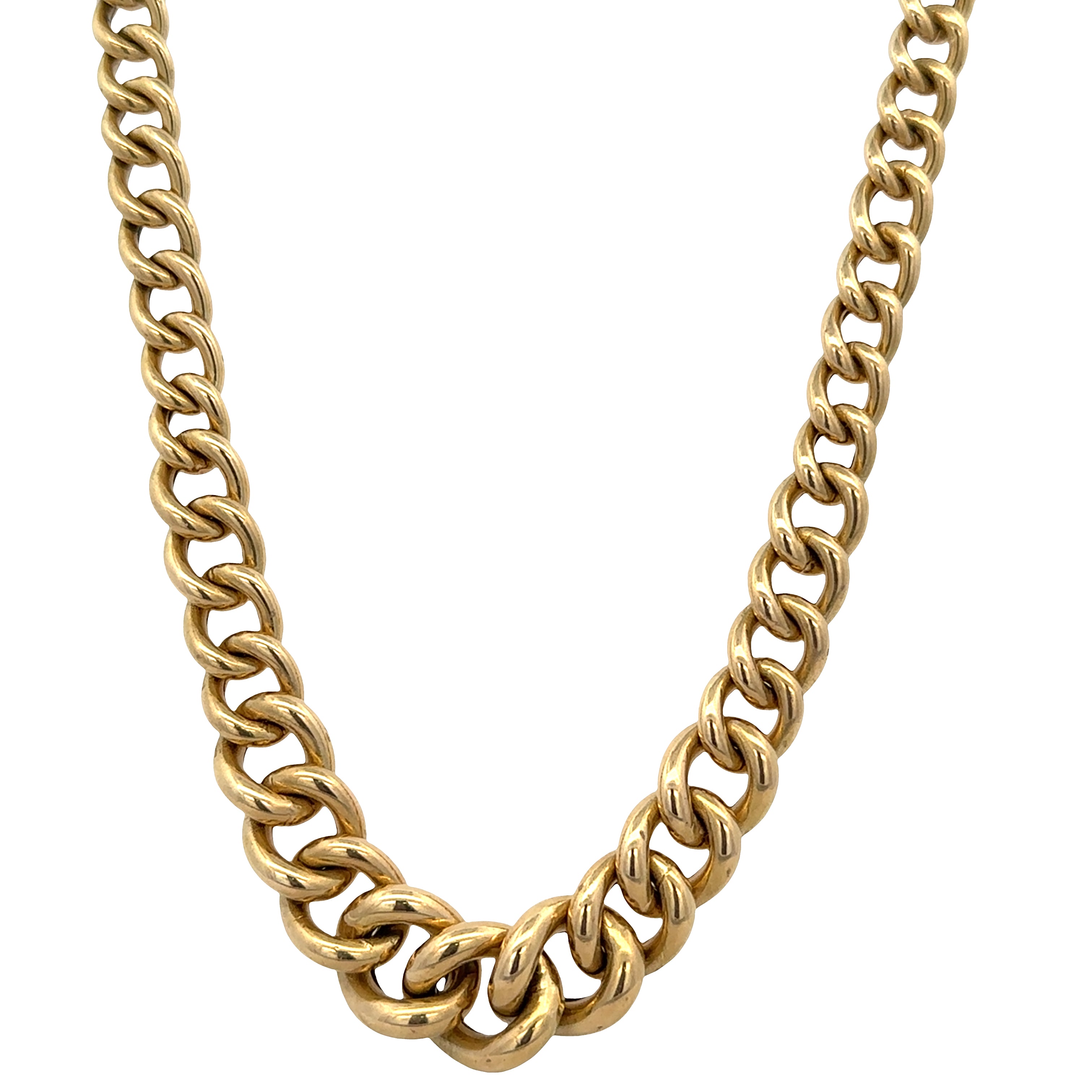 18k Yellow Gold Graduated Cable Chain Necklace – 18"