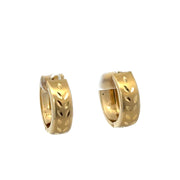 Pretty Diamond Cut Hoop Earrings in 18k Yellow Gold