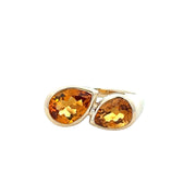 Citrine Bypass Ring in Yellow Gold