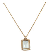 Aquamarine and Diamond Pendant in Yellow Gold