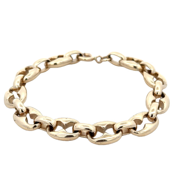 Heavy 8" Mariner Link Bracelet in Yellow Gold