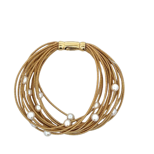 Multistrand Pearl Bracelet in 18k Yellow Gold by Marco Bicego