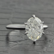 GIA 3.01 ct. I-SI1 Oval Cut Diamond Engagement Ring in White Gold