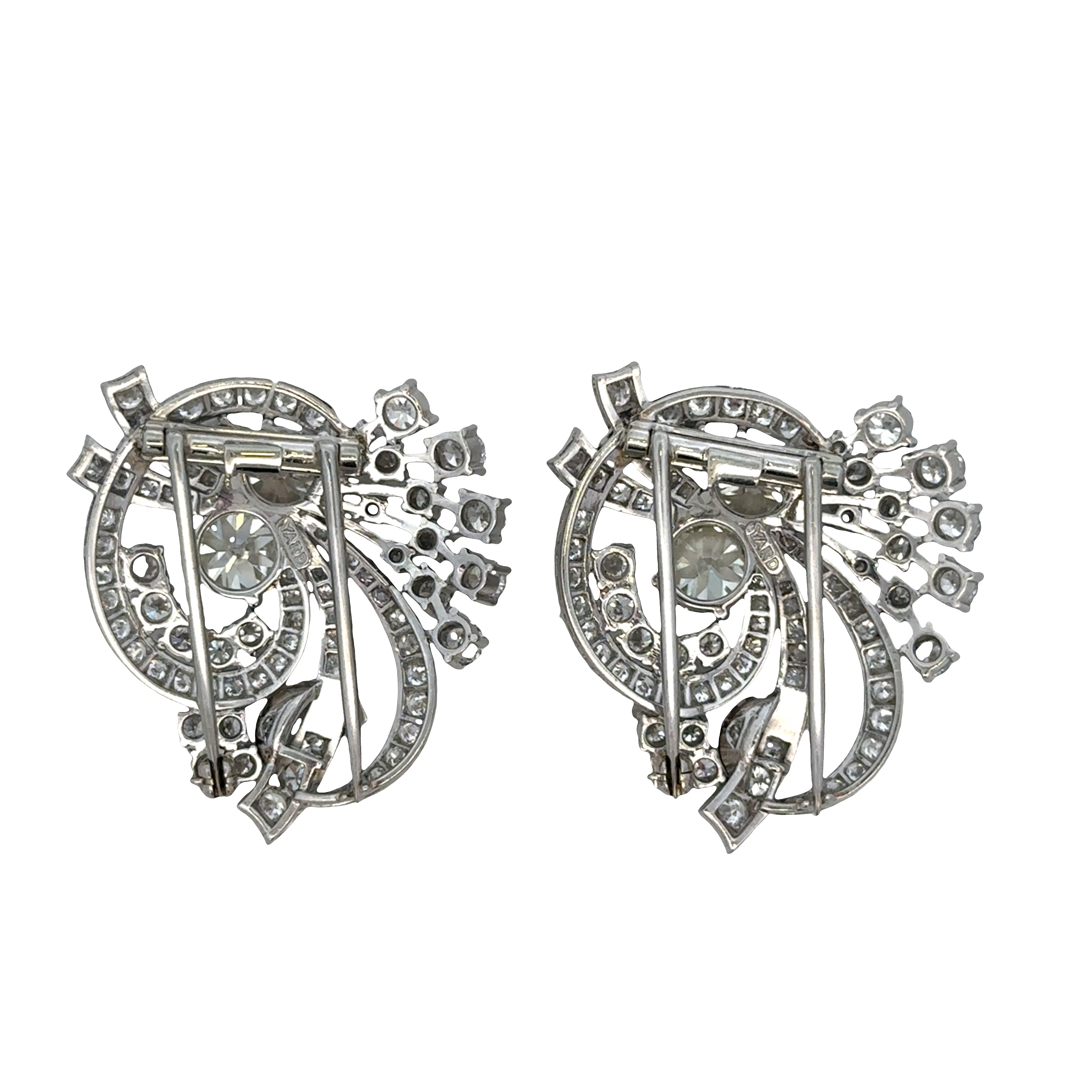 Estate Vintage 1940s-50s Raymond Yard Diamond Clips
