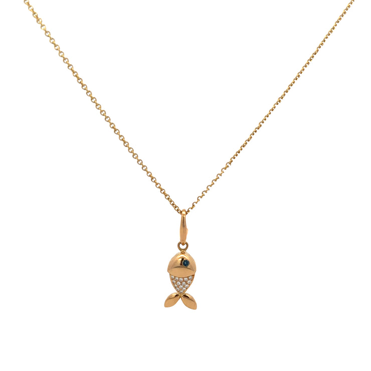 Chopard Happy Fish Charm Pendant  in 18k Yellow Gold