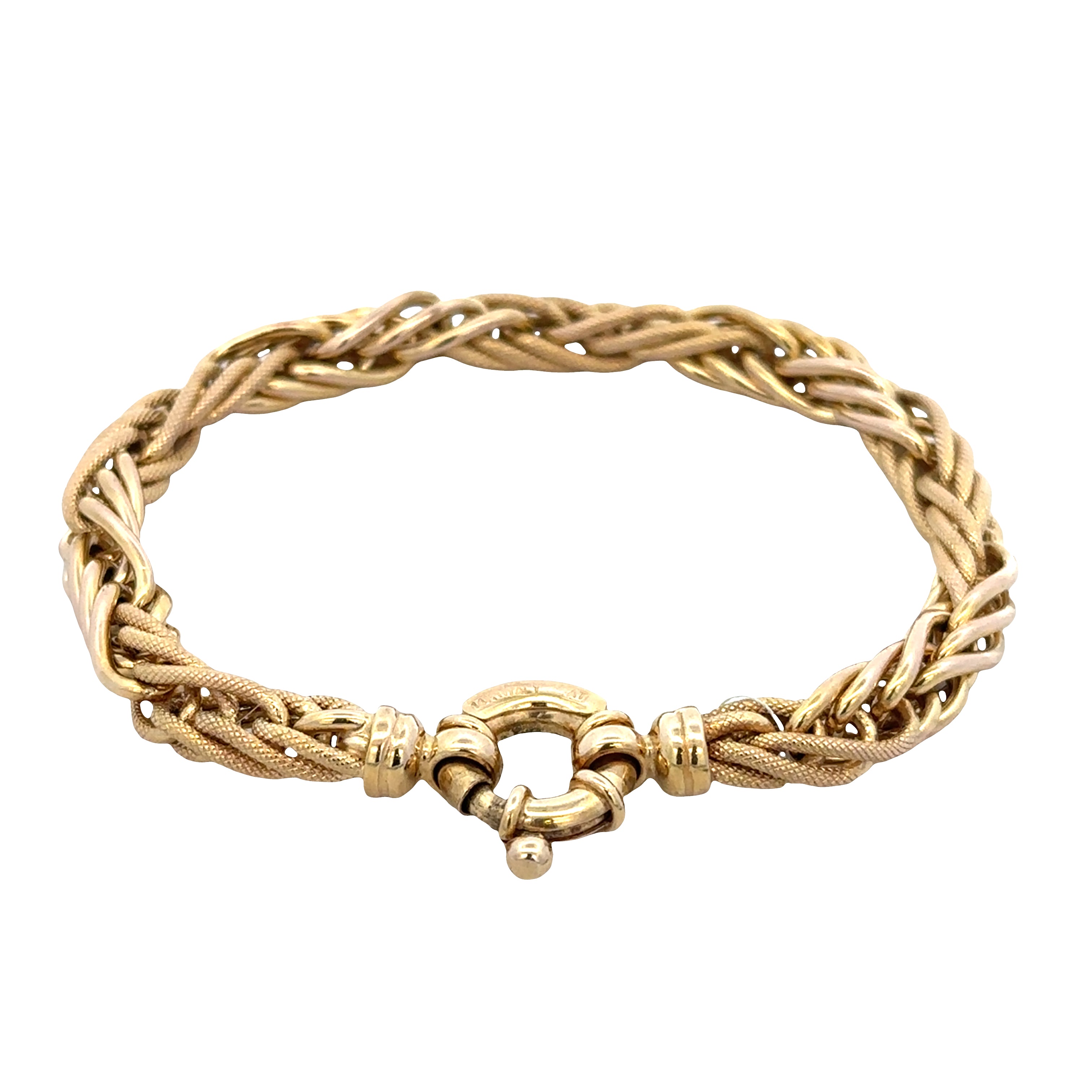 14k Yellow Gold Woven Bracelet – 7.5"
