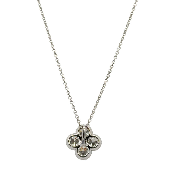 Quatrefoil Diamond Pendant in White Gold