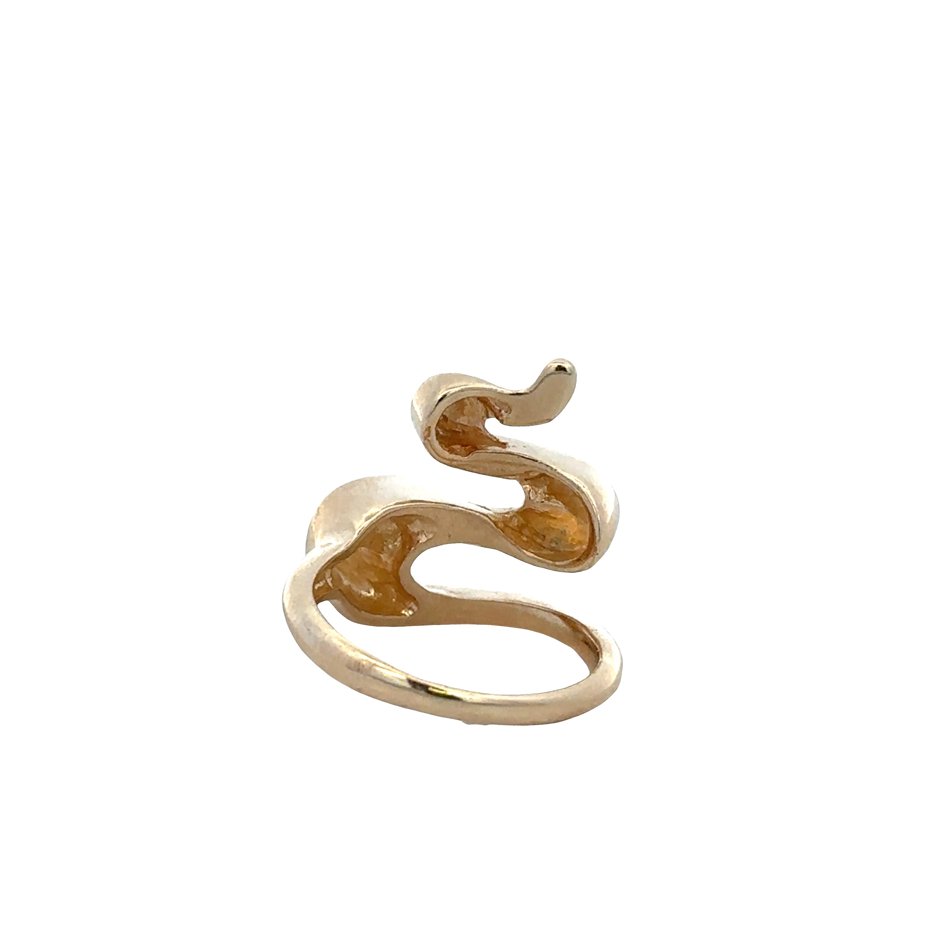 14k Yellow Gold Modern Snake Style Fashion Ring – Size 5