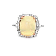 Opal and Diamond Ring in Two Tone Gold