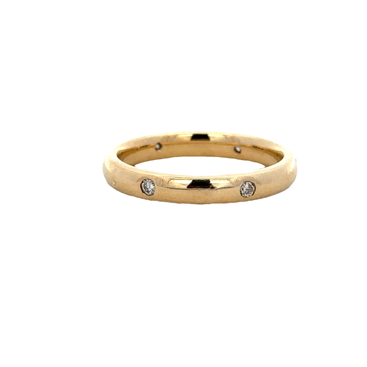 Inset Diamond Band in Yellow Gold