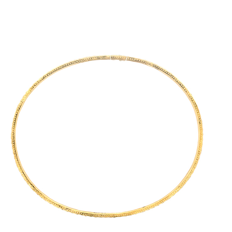 Thin Textured Bangle Bracelet in 18k Yellow Gold