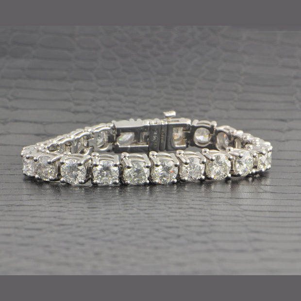 17.47 CTW Diamond Tennis Bracelet in White Gold 6" Long