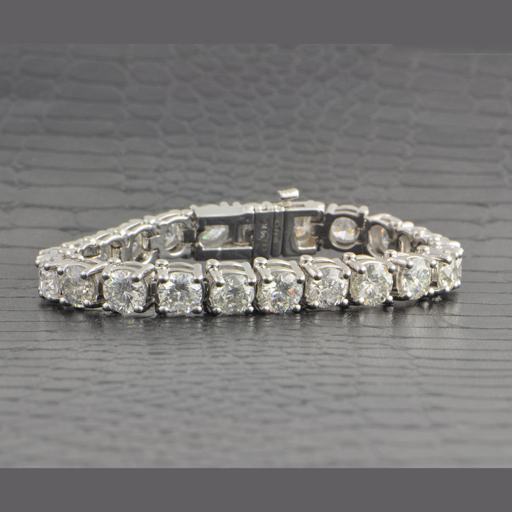 17.47 CTW Diamond Tennis Bracelet in White Gold 6" Long