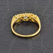 Antique Edwardian Old Mine Cut Diamond Band in 18k Yellow Gold