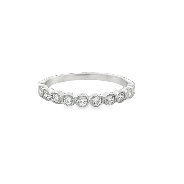 Bezel Set Diamond Band in White Gold