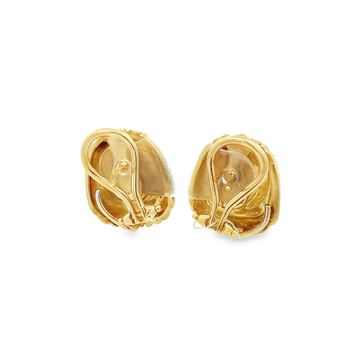 Judith Ripka Heart Accented Diamond Earrings in 18k Gold