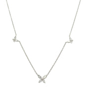 Marquise Cut Diamond Station Necklace in 18k White Gold