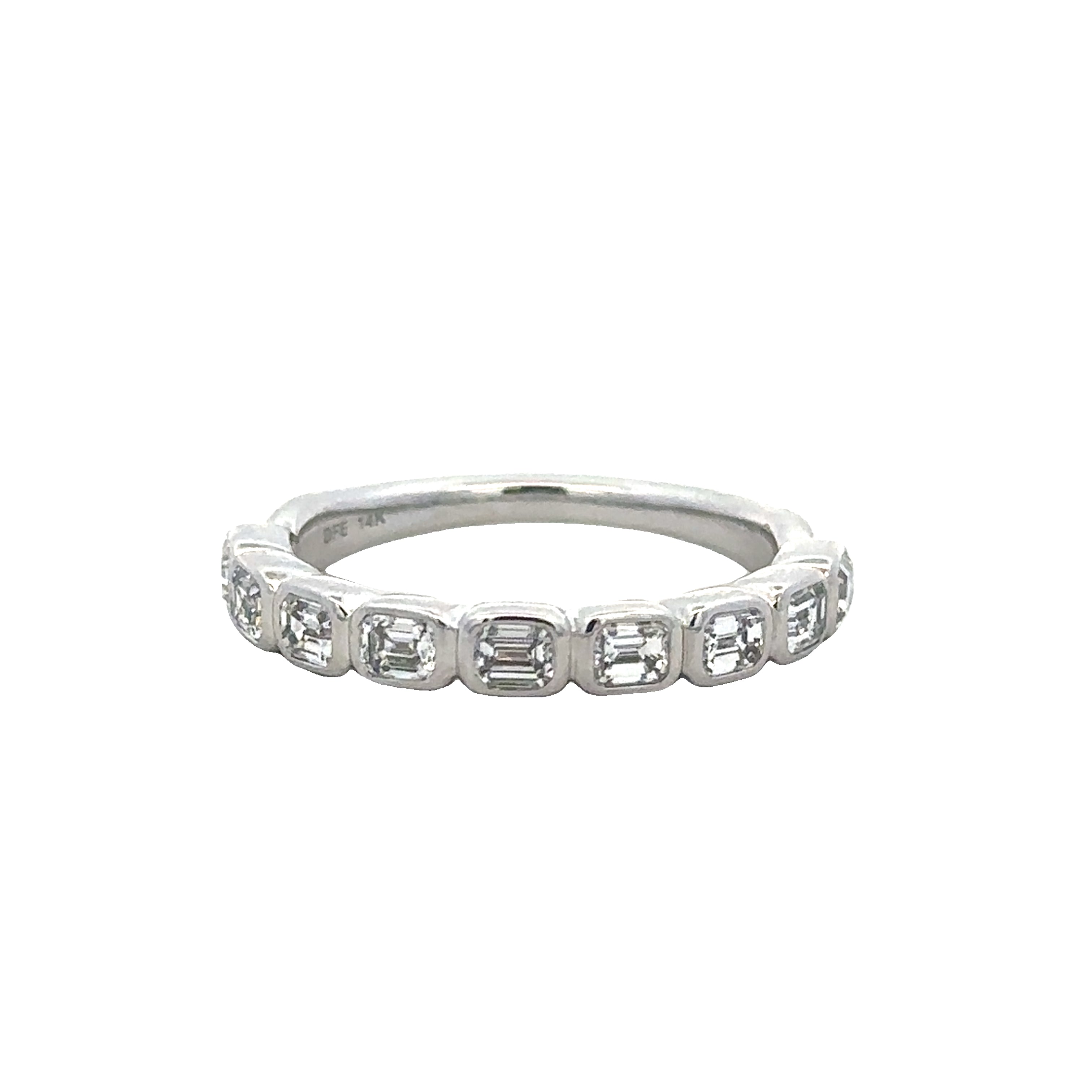 Emerald Cut Diamond Band in White Gold