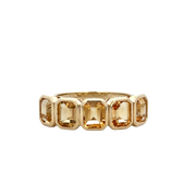 Bezel Set Citrine Band in Yellow Gold