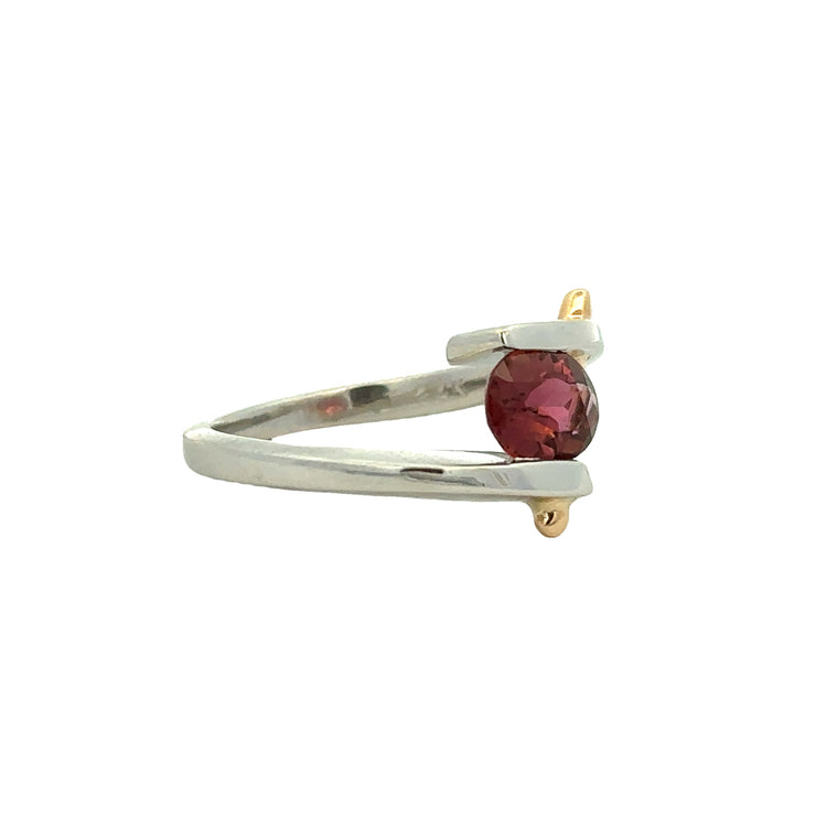 1.08 ct. Pink Tourmaline Ring in Platinum and 24k Gold