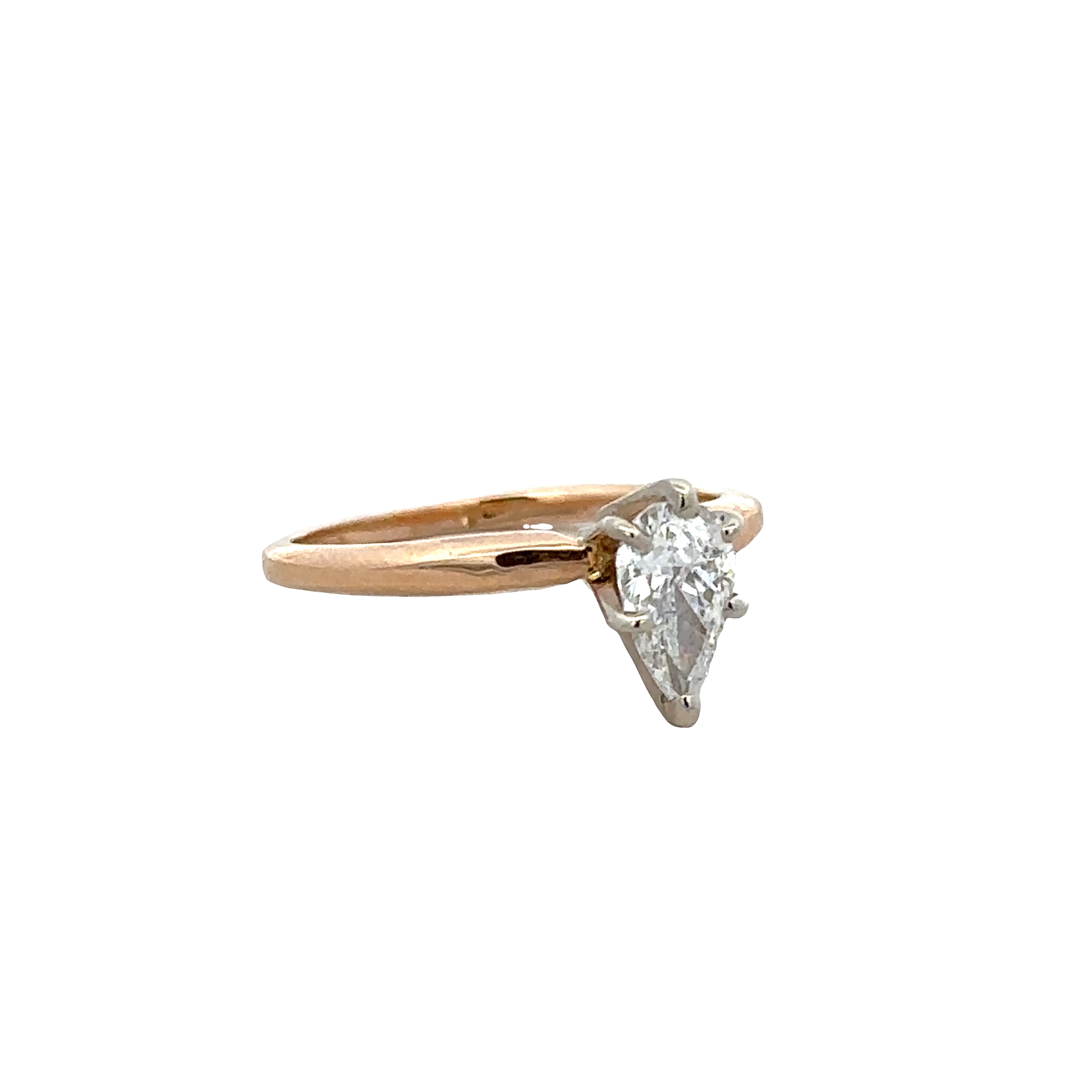 14k Yellow Gold 0.50ct Pear-Shaped Diamond Solitaire Engagement Ring – Size 5