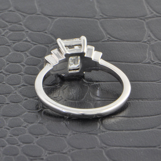 GIA 1.50 ct. Emerald Cut Diamond Engagement Ring in White Gold