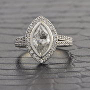 1.27 ct. Marquise Cut Diamond Engagement Ring in 18k White Gold