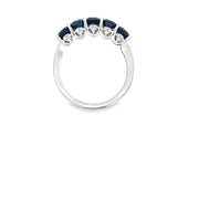 Five Sapphire Band in White Gold